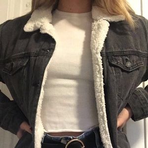 Dark Grey Jean/Sherpa Jacket